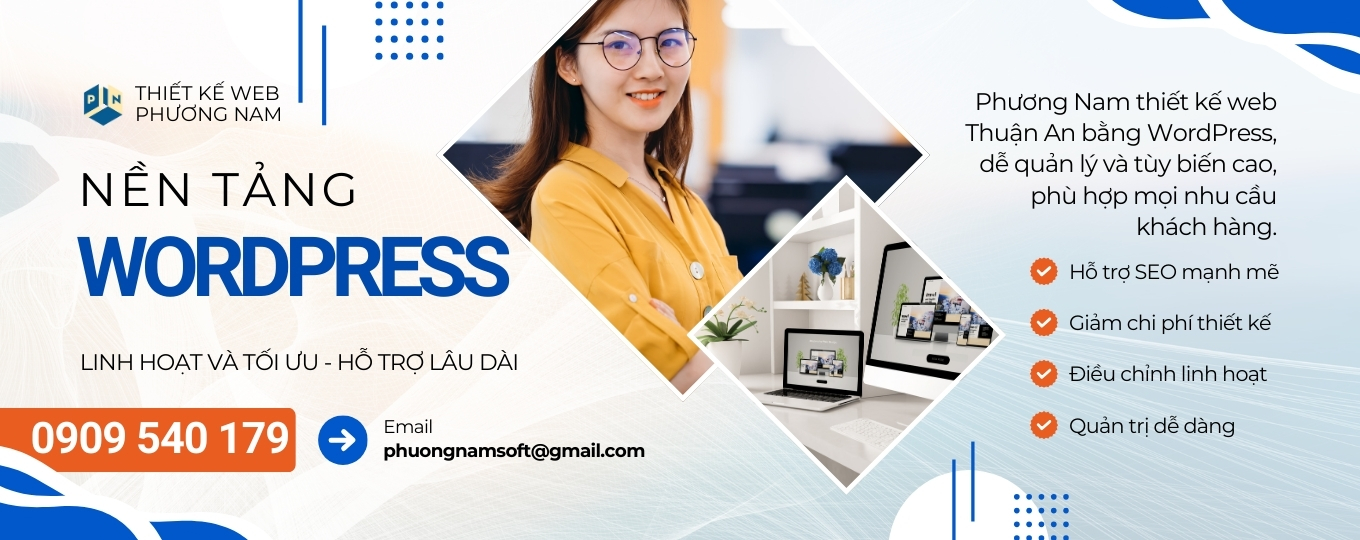 Thiết kế web Phương Nam tại Thuận An sử dụng nền tảng WordPress