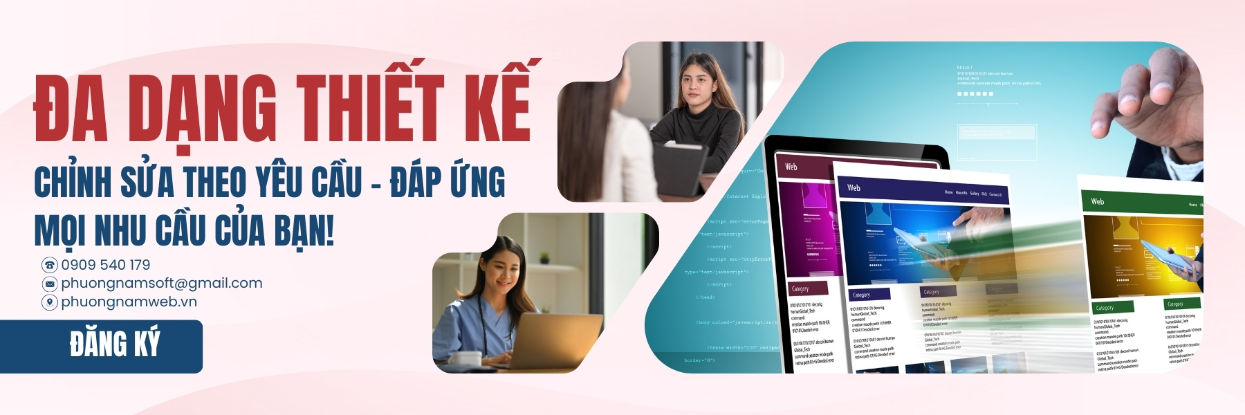 Thiết kế web Bình Dương Đa Dạng thiết kế Thực hiện website theo lĩnh vực của bạn