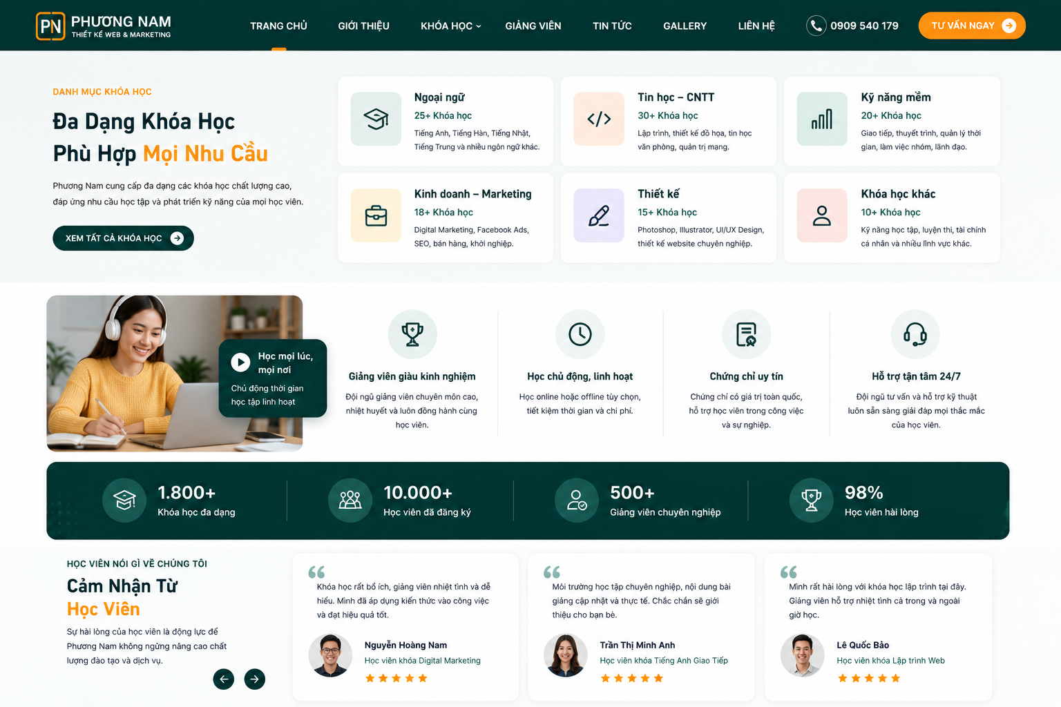 Giới thiệu thiết kế web khóa học
